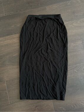LAUNDRY Black Mesh Midi Skirt S/P